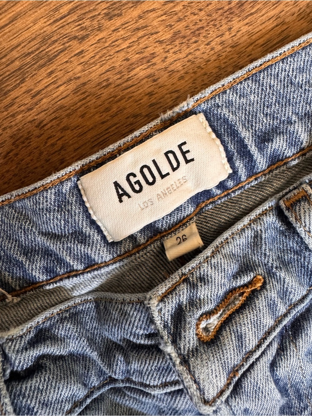 Agolde Light Blue Denim Jeans - Picture 2 of 3